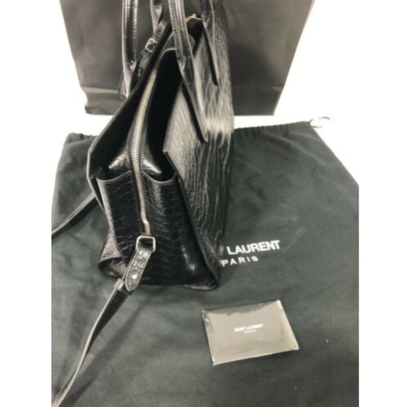 Yves Saint Laurent YSL Hand Bag Tote Purse Black - Picture 9 of 12